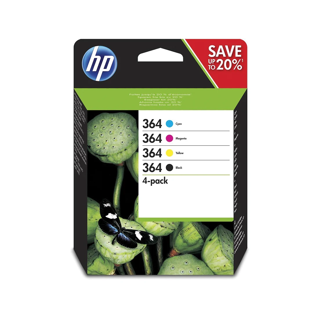HP 364 Black & Colour Original Ink Cartridge Multipack (N9J73AE)