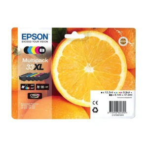 epson 33xl 5 colour high capacity ink cartridge multipack - sold by printer supplies ltd